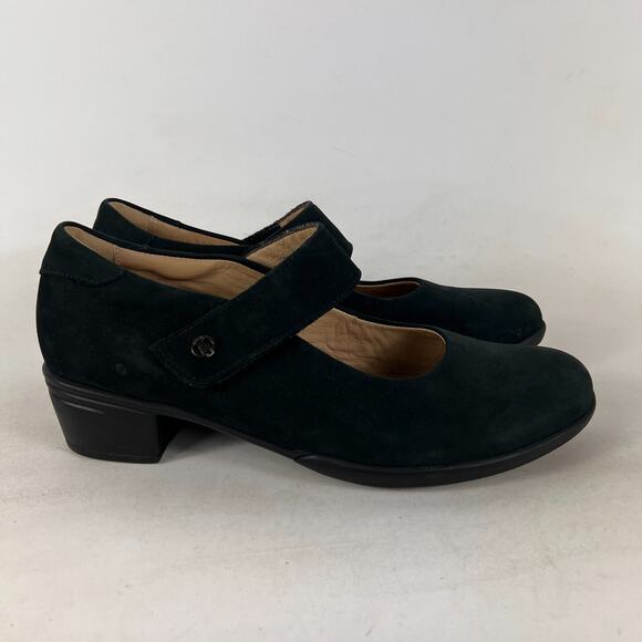 Hartjes mary jane women's size 6.5 black suede minimalist heels comfort shoes - Picture 2 of 11